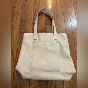 Joy Susan Cream Leather Tote Bag